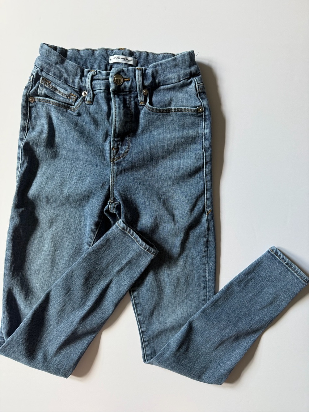 Good American Good Legs Crop Skinny Jeans Blue601 High Rise Size 0/25
